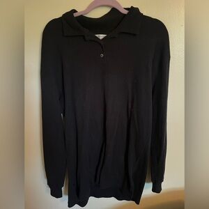 Black Long Sleeve Polo Shirt